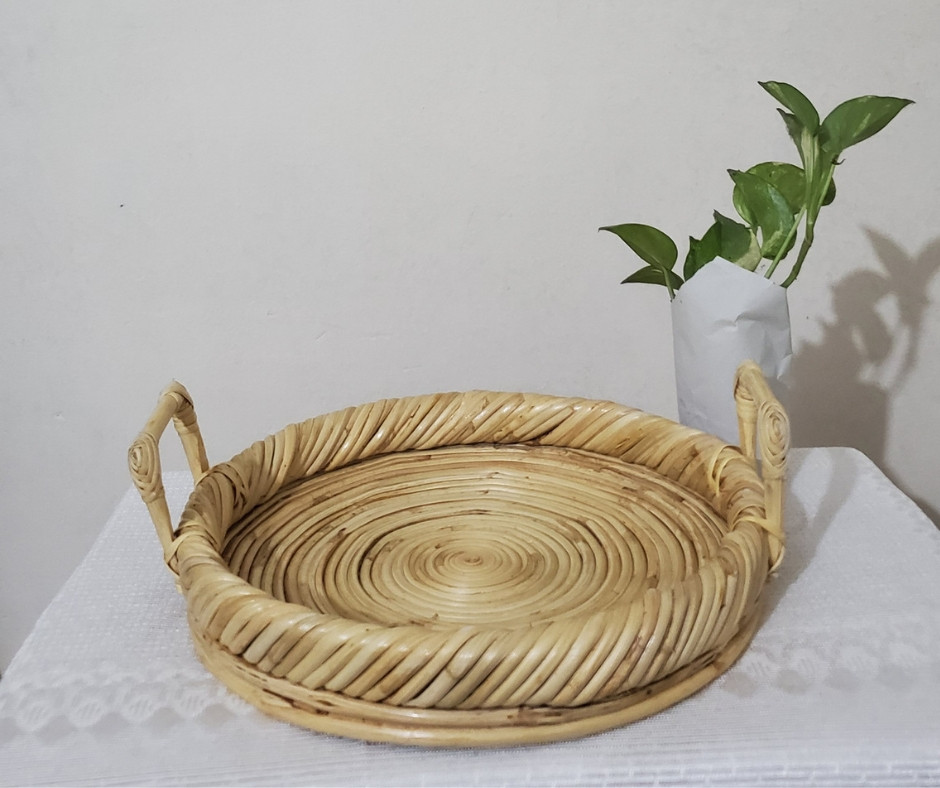 বেতের রাউন্ড ট্রে